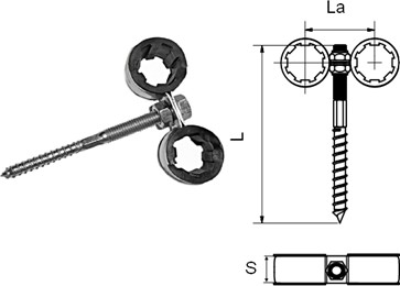 Twin sleeve with absorbing liner and kombi screw